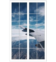 Renkselart Pencere, Uçak, Gökyüzü, Bulutlar Duvar Sticker-27