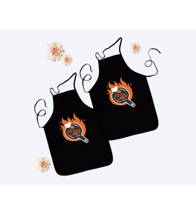 BK Gift Kişiye Özel İkili Yakışıklı ve Güzel Chef Siyah Mutfak Önlüğü Seti-6
