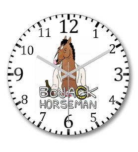 BoJack Horseman Duvar Saati Bombeli Gercek Cam