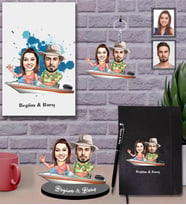 Kişiye Özel Sevgili Karikatürlü 5 li Hediye Seti  Model 19