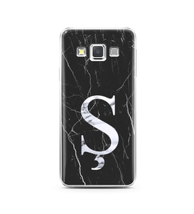 Samsung A3 (2015) Siyah Mermer Harf Tasarımlı Telefon Kılıfı Ş-Harfi 