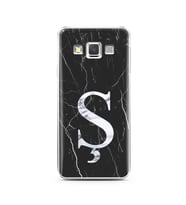 Samsung A3 (2015) Siyah Mermer Harf Tasarımlı Telefon Kılıfı Ş-Harfi 