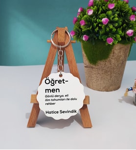 Öğretmen Ahşap Anahtarlık