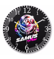 Metroid Samus Aran Duvar Saati Bombeli Gercek Cam