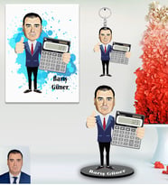 Kişiye Özel Muhasebeci Karikatürlü 3 lü Hediye Seti Bay-1