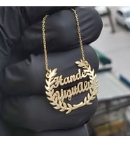 925 Ayar Gümüş 24 Ayar Altın Kaplama 2 İsimli Kolye (Gold)