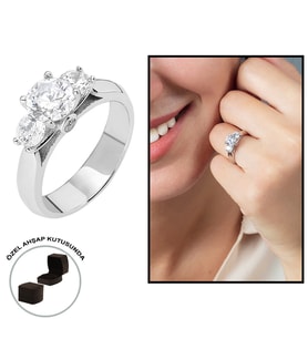 Starlight Diamond Pırlanta Montür 925 Ayar Gümüş Bayan Tria Yüzük