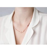 Kişiye Özel Üç İsimli Kalpli 925K Rose Renk Gümüş Kolye