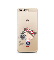 Foto Kız Tasarımlı Süper Şeffaf Silikon Telefon Kılıfı Huawei P10    