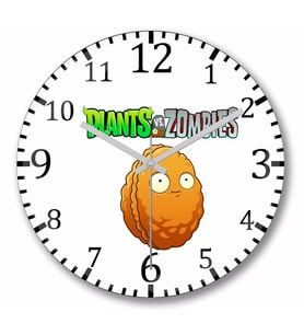 Wall Nut  Plants ve Zombies  Duvar Saati Bombeli Gercek Cam