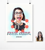 BK Gift Kişiye Özel Melek Annem Karikatür Afiş Poster 50 X 70 Cm