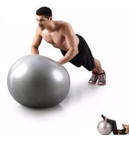 Leyaton Pilates Topu Gri- Pompa Hediyeli 65 cm (Gümüş)