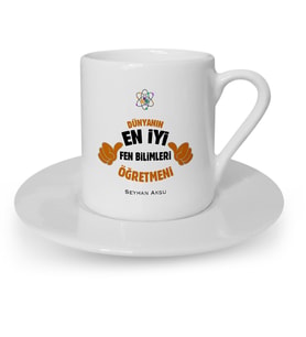BK Gift Kişiye Özel Fen Bilimleri Öğretmeni Türk Kahvesi Fincanı  1