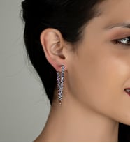 Gümüş Zirkon Taşlı Abiye Günlük Stil Tasarım Küpe (Rose)