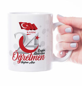 BK Gift Kişiye Özel Bugün Günlerden Öğretmen Beyaz Kupa Bardak  2