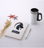 Oğlak Burcuna Özel İsimli Beyaz Defter Kalem Termos Mug Seti