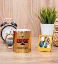 Avukat Gold Kupa Bardak ve Sarı Mini Fotoğraf Çerçevesi