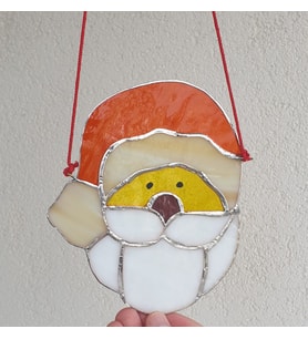 Markakanvas Noel Baba cam vitray 16x14cm