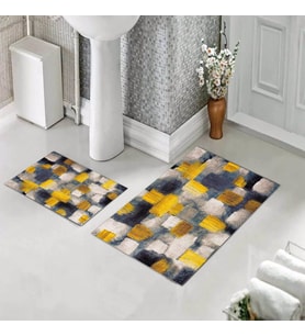 Banyo Halısı Ikili Klozet Takımı Kaymaz Tabanlı (60 xm x 100 cm + 40 cm x 60 cm) 