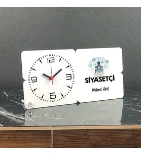 Siyasetçi Ahşap Masa Saati