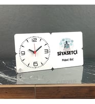 Siyasetçi Ahşap Masa Saati