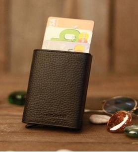 Givenza Kişiye Özel İsimli Mekanizmalı Gerçek Deri Erkek Cüzdanı