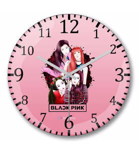 Black Pink     BlackPink   Duvar Saati   Bombeli Gercek Cam
