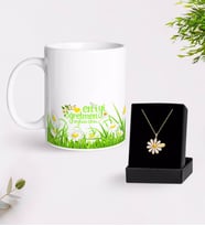 BK Gift Kişiye Özel Papatya Temalı En İyi Öğretmen Kupa Ve Papatya Kolye Hediye Seti-3 (Model 1)