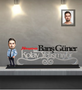 Kişiye Özel Polis Karikatürlü Kolay Yetişmiyor Ahşap Biblo Bay-2