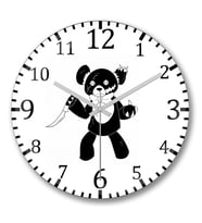 Teddy Bear Duvar Saati Bombeli Gercek Cam