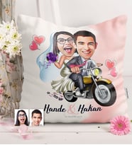 BK Gift Kişiye Özel Evlilik Hatırası Karikatür  Yastık  8