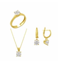 Tektaş Üçlü Set 5.75 Gram 14 Ayar Altın (Çok Renkli)