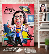 BK Gift Kişiye Özel Bayan Diş Hekimi Karikatür Kanvas Tablo 70x100cm 1