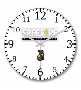 Free Fire Granade Duvar Saati Bombeli Gercek Cam