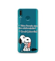 Snoopy Tasarımlı Süper Şeffaf Silikon Telefon Kılıfı Huawei Y9 2019