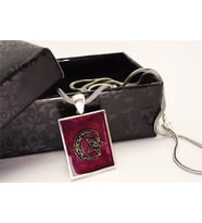 Bordo Mineli Ay Yıldız Erkek Gümüş Kolye Zincir Orta Boy 6018600819841