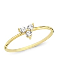 Altın Üç Taşlı Üçgen Yüzük