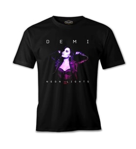 Demi Lovato - Neon Lights Siyah Erkek Tshirt