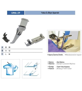 Yaka İç Biye Aparatı 22x9mm/ UMA-29