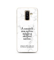 Samsung A6 Plus Beyaz Mermer Söz Tasarımlı Telefon Kılıfı