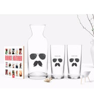 BK Gift Kişiye Özel Renkli Baskılı İsimli İkili Rakı Bardağı Karaf ve Cep Kitabı Hediye Seti-131 (Model 1)