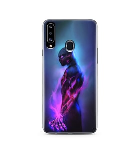 Black Panter Tasarım Süper Şeffaf Silikon Telefon Kılıfı Samsung A20s