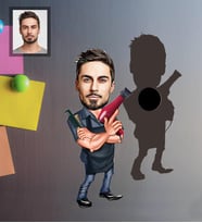 Kişiye Özel Berber Karikatürlü Ahşap Magnet Bay-4