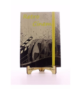 Lastikli Çizgisiz Sert Kapak Retro Cinema Defter