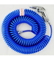 Kompresör Spiral 15 Metre Hava Hortumu ve Başlığı (Mavi)