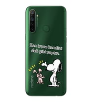 Snoopy Tasarımlı Süper Şeffaf Silikon Telefon Kılıfı Oppo Realmi 5i
