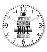 Die With Memories White Duvar Saati Bombeli Gercek Cam