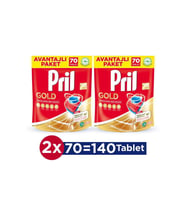 Pril Gold 140 Yıkama Bulaşık Makinesi Deterjanı Tableti (2 x 70'li Paket)