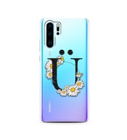 Papatya Harf Tasarım Süper Şeffaf Silikon Telefon Kılıfı Huawei P30 Pro  Ü-Harfi