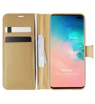Microsonic Samsung Galaxy S10 Plus Kılıf Delux Leather Wallet Gold